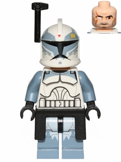 Clone Trooper Commander Wolffe, 104th Battalion 'Wolfpack' (Phase 1) - Black Rangefinder and Kama, Sand Blue Markings, Large Eyes