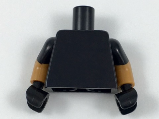 Torso Plain / Medium Nougat Arms with Molded Black Short Sleeves Pattern / Black Hands
