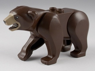Bear with 2 Studs on Back with Black Eyes and Nose, Dark Tan Muzzle Pattern